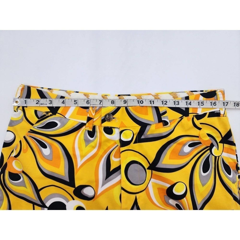 Loudmouth Golf Shagadelic Yellow Retro Colorful Golf Shorts Mens Size 34 Floral - Picture 6 of 10
